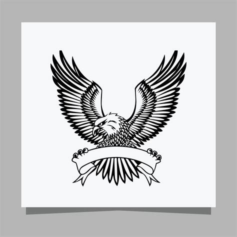 Vector Black Eagle On White Paper Is Perfect For Logos Illustrations