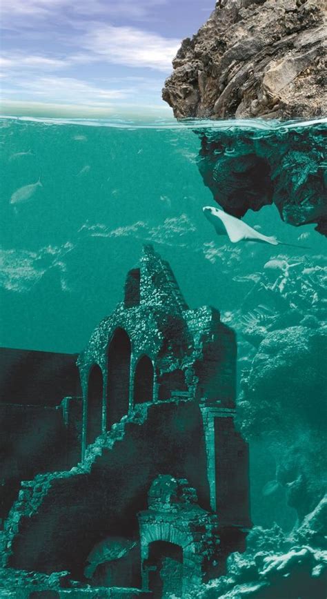 Lost City Of Atlantis Underwater Ruins Underwater Sculpture Ancient