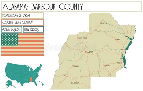 Map Of Barbour County In Alabama Usa Stock Vector Illustration Of
