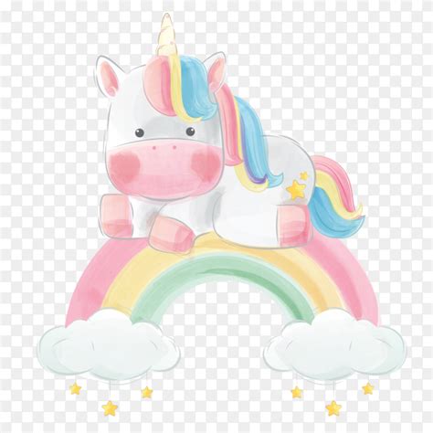 Colorful Unicorn Sitting Above The Rainbow Png Similar Png