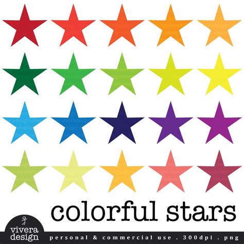 Multi Colored Stars Clipart 3d Clip Art Vector Clipart Star Clipart