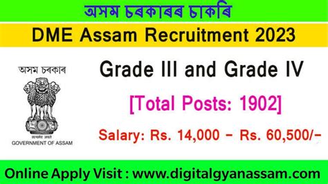 Directorate Of Medical Education Assam Recruitment 2023 1902 Posts