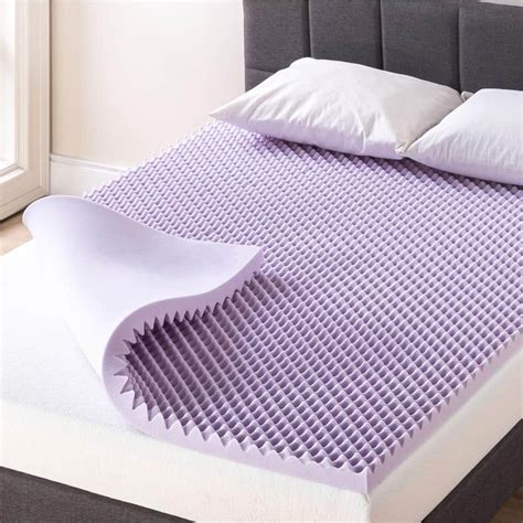 Mellow In Twin Egg Crate Memory Foam Mattress Topper With Lavender
