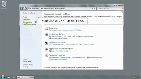 Windows 7 Ultimate 64 Bit How To Change Troubleshooting Settings