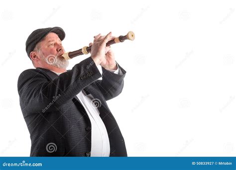 Man Playing A Recorder Stock Image Image Of White Play 50833927
