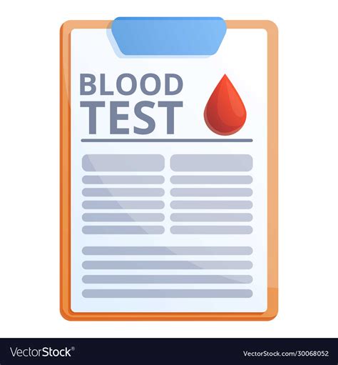 Blood Test Result Icon Cartoon Style Royalty Free Vector