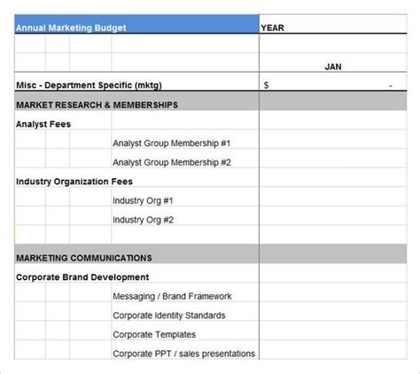 Marketing Budget Template 30 Free Word Excel Pdf Documents