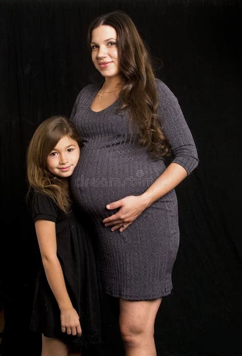 Pregnant Mom And Daughter Stock Image Image Of Blackgirl 11411471
