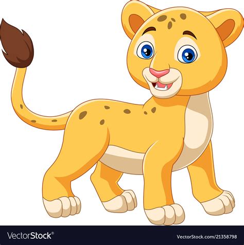 Cartoon Baby Lion Isolated On White Background Vector Image