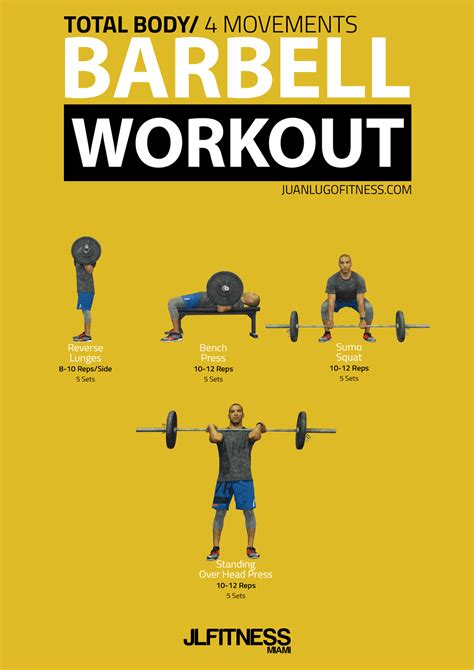 Total Body Barbell Workout Barbell Workout Full Body Workout Routine