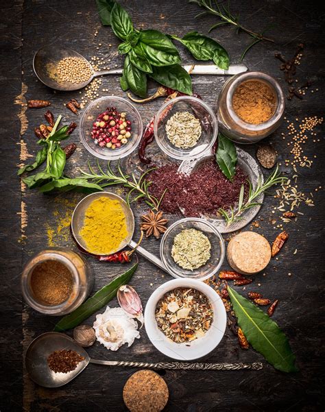 Colorful Cooking Spices And Flavors High Quality Food Images
