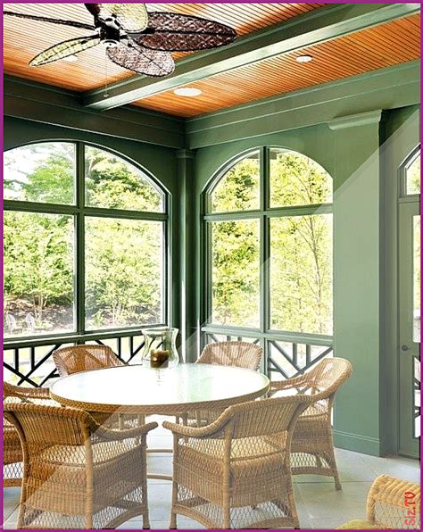 *the natural look of painted or stained cedar* whether it is a victorian reprodu. Stained Beadboard Ceiling Green screened porch with ...