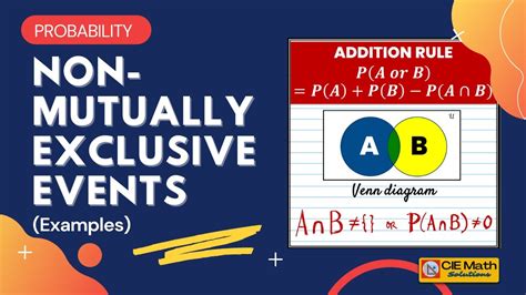 Probability Of Non Mutually Exclusive Events Examples Addition Rule