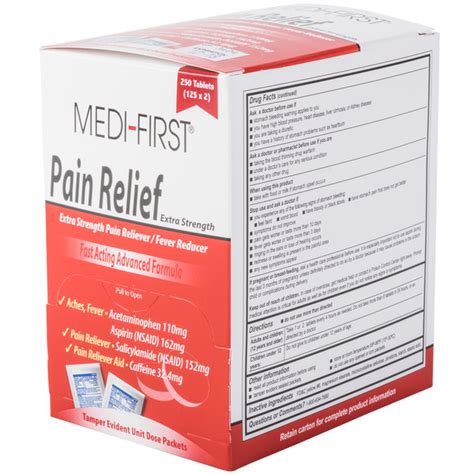 Medi First 81148 Extra Strength Pain Relief Tablets 250box