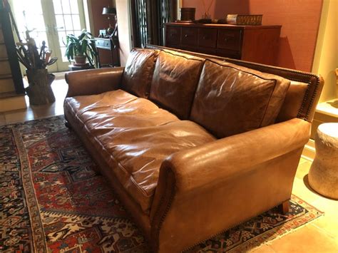 Looking for a good deal on leather sofa? Traditional Ralph Lauren Aran Isles Saddle Leather Sofa ...