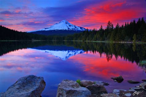 M305 Sunset Mt Hood And Trillium Lake Oregon Randall J Hodges