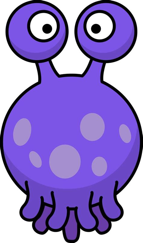 Floating Silly Alien With Tentacles By Anarres Monster Clipart Purple Alien Clip Art