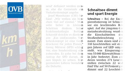 Schnaitsee Dimmt Und Spart Energie Ovb Heimatzeitungen