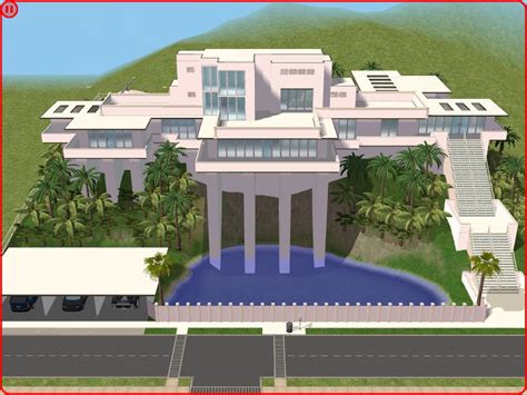 Sims 2 White Hillside Mansion By Ramborocky On Deviantart