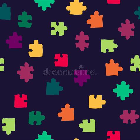 Abstract Seamless Puzzle Pattern Vector Stock Vector Illustration Of