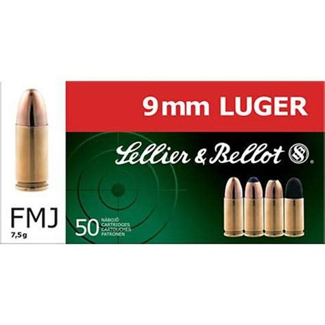 Sellier And Bellot 9mm Luger Ammunition Fmj 124 Grains 50 Rounds