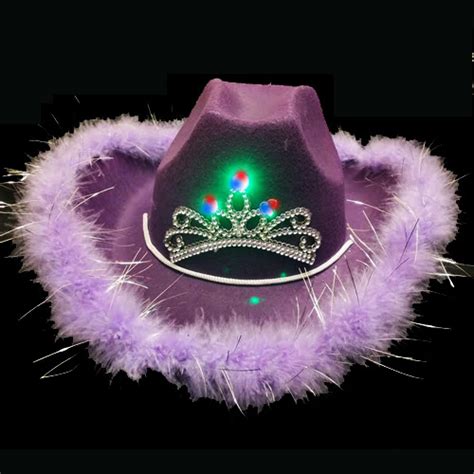 Led Premium Cowboy Hat Purple