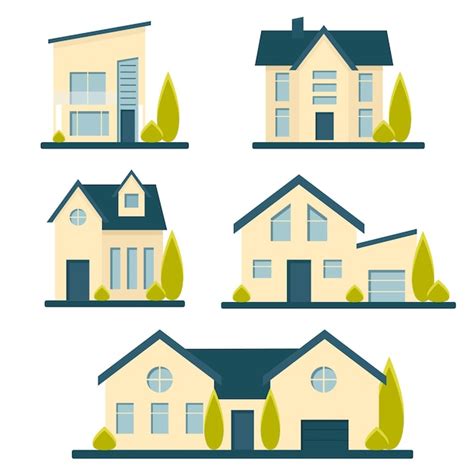 Free Vector Collection Of Various Urban Houses