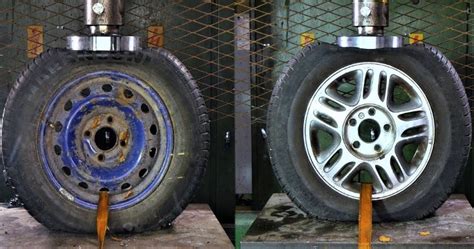 Steel Vs Alloy Wheels Which One Is Stronger Hydraulic Press Test