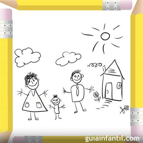 Y finalmente os dejamos con dos dibujos que reflejan todo el amor que tenéis por mamá y que ella seguro que entiende en cuanto los vea coloreados por vosotros. Familia en su casa. Dibujos para colorear el Día de la Madre