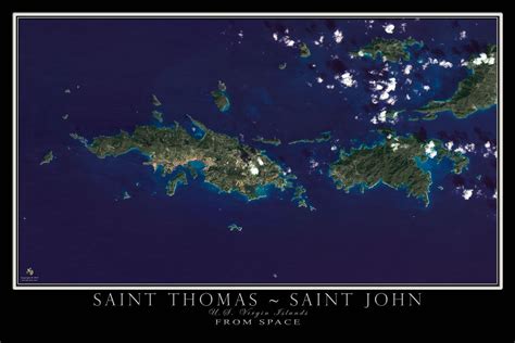The Saint Thomas And Saint John Us Virgin Islands Satellite Poster