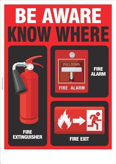 One of the bases of proper fire safety in the workplace is allowing unobstructed access to firefighting equipment, such as fire extinguishers, at all times. Fire Safety Poster: Be Aware | Fire safety poster, Safety ...