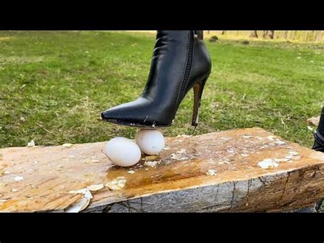 Crush Alena Crushes Chicken Eggs In High Heels Boots Youtube