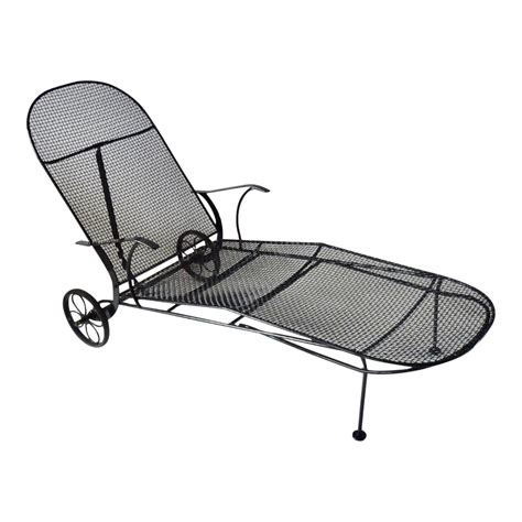 Wrought Iron With Steel Mesh Woodard Adjustable Back Chaise Lounge