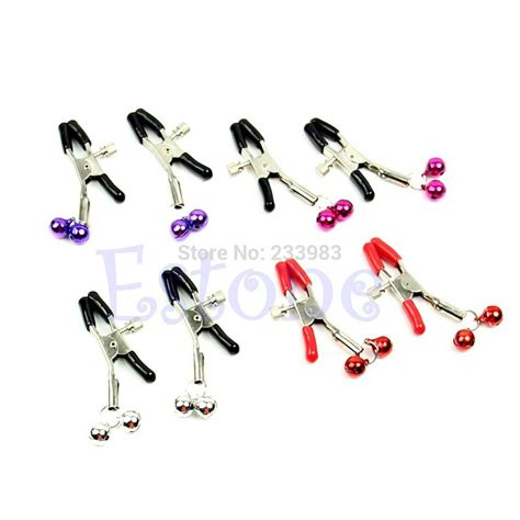 S Love 1 Pair Metal Nipple Clamps Clips Adult Game Bust Massager