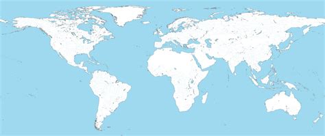 World Blank Map With Rivers By Dinospain On Deviantart