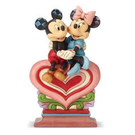 Jim Shore Disney Traditions Mickey Minnie Sitting On Heart Figurine 6001282