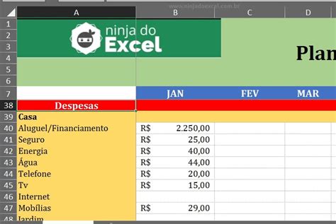 Modelo De Planilha De Gastos Pessoais No Excel Download Ninja Do Excel