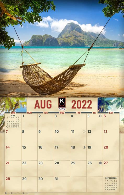 2022 Beaches A Touch Of Paradise Scenic Wall Calendar The King Company