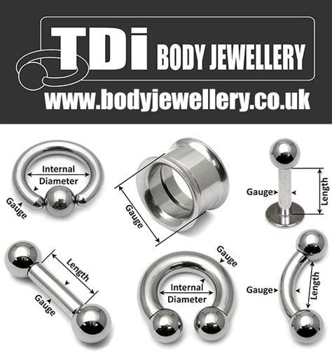 Body Piercing Jewellery Sizing Guide Tdi Body Jewellery Blog