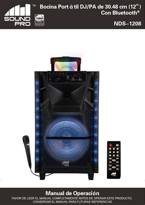 Naxa Nds 1208 Wireless Portable Karaoke Speaker El Manual Del
