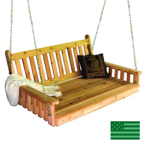 Amish Cedar English Porch Swing Bed Made In Usa American Eco Furniture