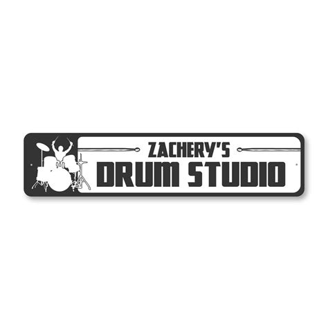 Personalized Drum Studio Sign Lizton Sign Shop