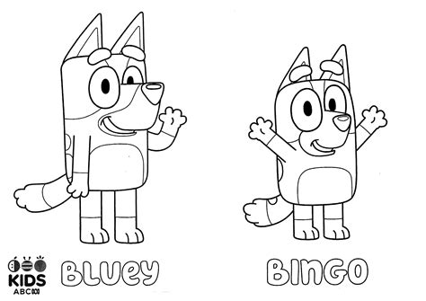 Printable Bluey And Bingo Colouring Pages