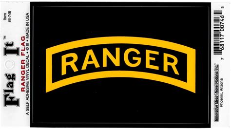 Innovative Ideas Flag It Army Ranger Flag Self Adhesive Vinyl Decal [pack Of 12 Black 3 25
