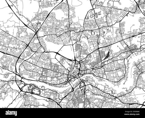 Road Map Of The City Of Newcastle Upon Tyne In The United Kingdom On A