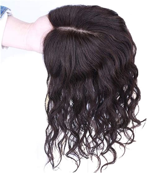 Invisible Curly Human Hair Toppers For Women With Grey Hair Susanki Instantly Silk Base Hidden