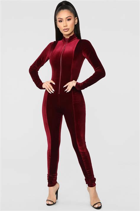 pin by 💞💖💋 elen💋💖💞 on clothes burgundy jumpsuit velvet jumpsuit sexy jumpsuits