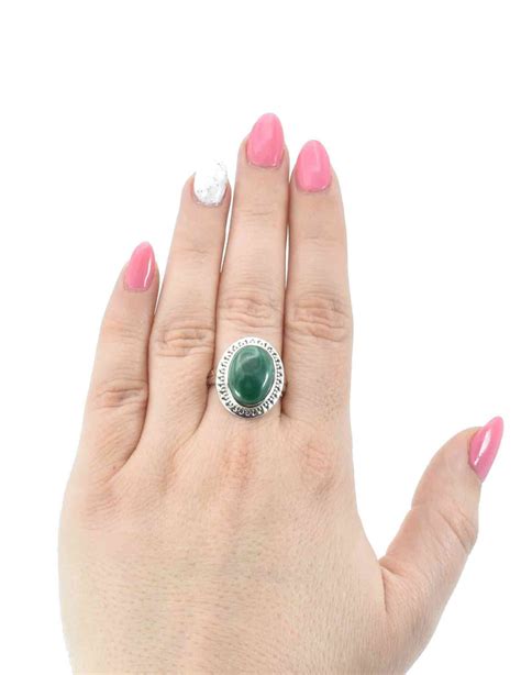 Inel cu piatră verde malachit din argint mărime reglabilă