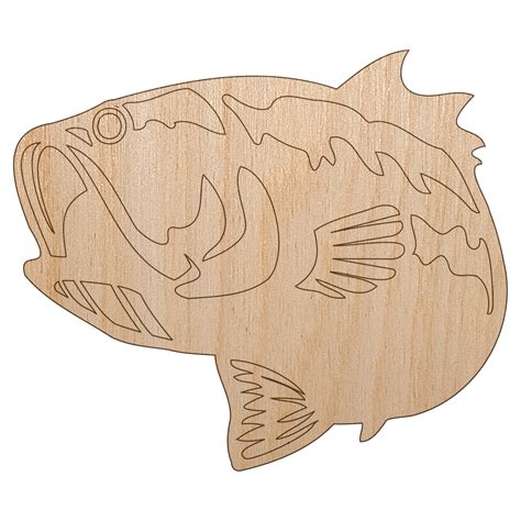 Buy Largemouth Bass Fish Fishing Wood Shape Unfinished Piece Cutout
