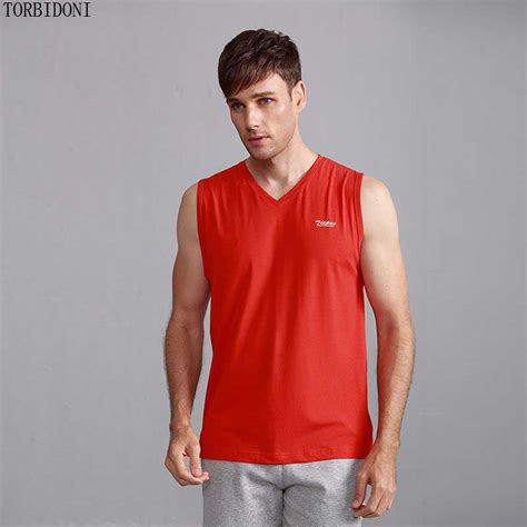 Loose Mentank Top Fitness V Neck Letter Print Brand Mens T Shirt